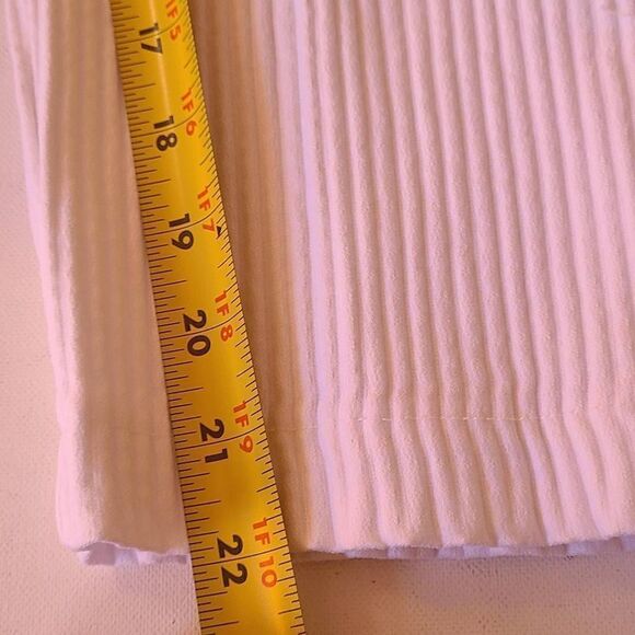 Versona Womens Casual Modern Pants Stretch Waist Ribbed Pull On White Size 10 - Picture 10 of 13